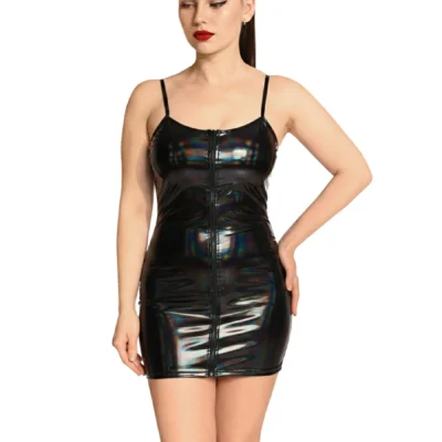 Лакована сукня Art of Sex - Demeter, колір чорний з ефектом голограми, розмір M