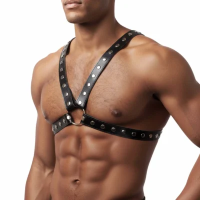 Чоловіча портупея Art of Sex - Spartacus, екошкіра, колір чорний, розмір L-2XL