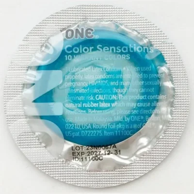 Набір презервативів латексних One Color Sensation силіконовим мастилом бірюзового кольору (ціна за 5 шт)