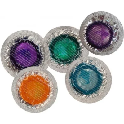 Alternative view of Набір презервативів латексних One Color Sensation силіконовим мастилом бірюзового кольору (ціна за 5 шт)