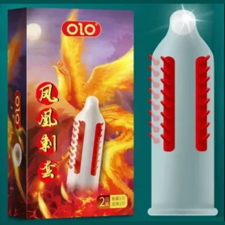 Презерватив OLO з вусиками + кулька "Phoenix Spiny condom" (у комплекті 1 презератив + 1 кулька)