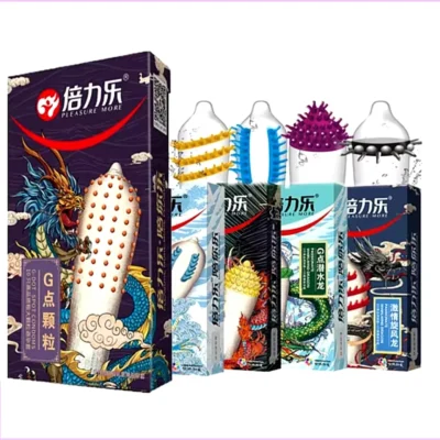 Зображення Презервативи OLO Nine Dragon (1 шт. презерватив із шипом та 1 шт. ультра тонкий презерватив)