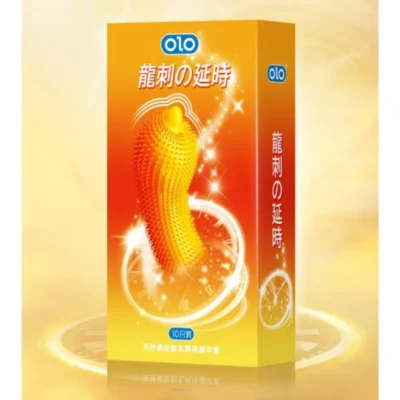 Презервативи ребристі OLO 2080 зі стимуляцією точки G та пролонгуючим ефектом (ціна за 10 шт.)