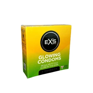 Презервативи флуоресцентні EXS Glowing веганські (ціна за пачку, 3 шт.)