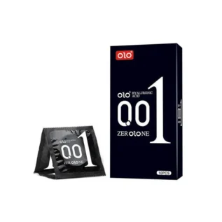 Презервативи Olo 0.01 Black, ультратонкі, з гіалуроновою кислотою, 10 шт