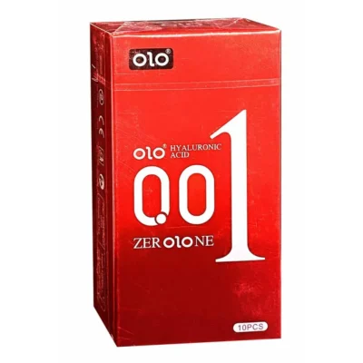 Презервативи Olo 0.01 Red Foil, збуджуючі, що зігрівають, з гіалуроновою кислотою, 10 шт