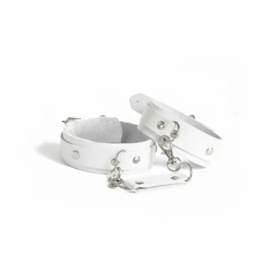 Наручники із натуральної шкіри Art of Sex - Eva, колір білий