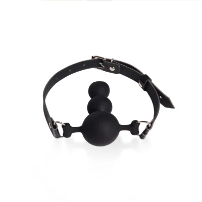 Кляп силіконовий Art of Sex - Balls, екошкіра, чорний