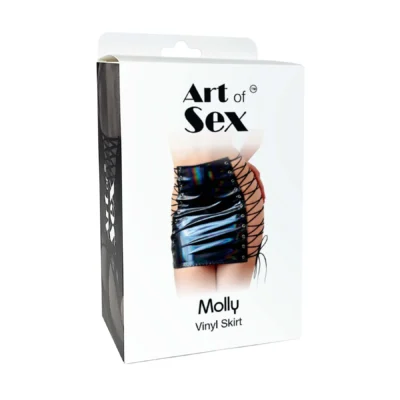 Зображення Лакована спідниця на шнурівці Art of Sex - Molly, колір чорний з ефектом голограми, L-2XL