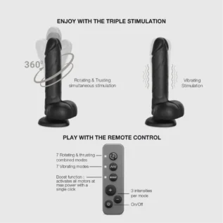 Зображення Фалоімітатор з вібрацією і ротацією Strap-On-Me Rotating & Vibrating Realistic Dildo - L - Black