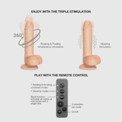 Alternative view of Фалоімітатор з вібрацією і ротацією Strap-On-Me Rotating & Vibrating Realistic Dildo - L - Vanilla