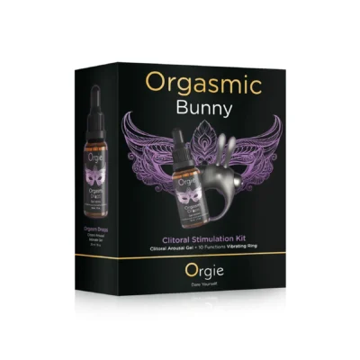 Набір Orgie Orgasmic Bunny: збуджувальні краплі та ерекційне віброкільце