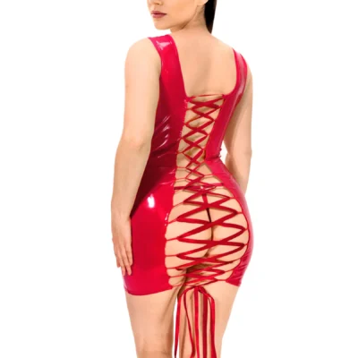 Alternative view of Лакована сукня на шнурівці Art of Sex - Demi, колір червоний, L-2XL