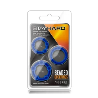 Зображення Набір ерекційних кілець STAY HARD BEADED COCKRINGS BLUE