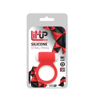 Alternative view of Ерекційне віброкільце LIT-UP SILICONE STIMU RING 3, RED