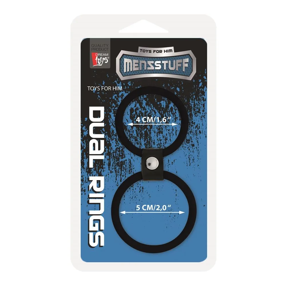 Ерекційне кільце MENZSTUFF DUAL RINGS, BLACK 4 Ерекційне кільце MENZSTUFF DUAL RINGS, BLACK - Зображення 2