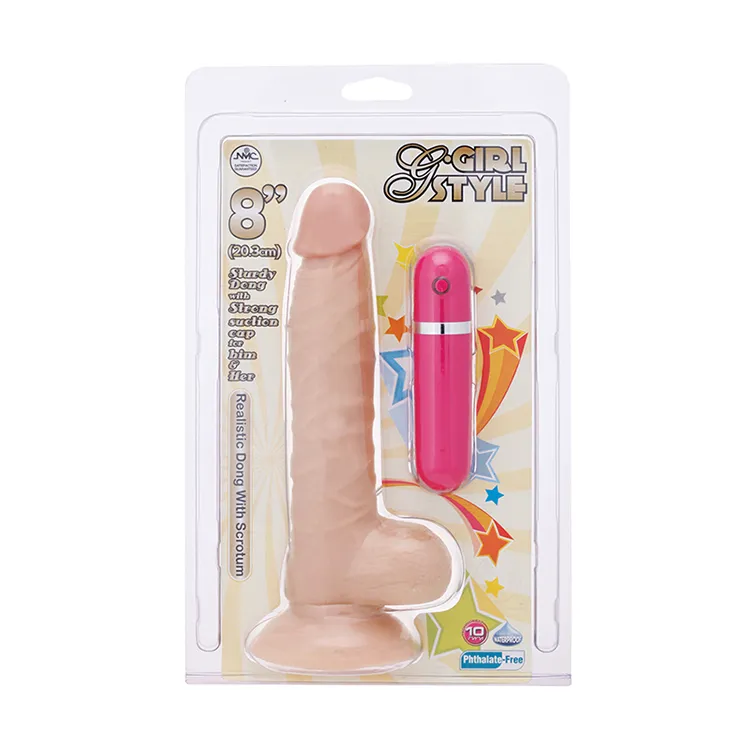 Вібромасажер G-Girl Style 8inch Vibrating Dong 4 Вібромасажер G-Girl Style 8inch Vibrating Dong - Зображення 2