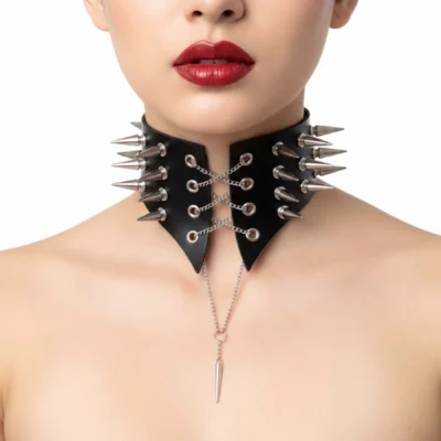 Alternative view of Чокер-комір з шипами Art of Sex - Ariadne, екошкіра, колір чорний, XS-M