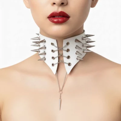 Alternative view of Чокер-комір з шипами Art of Sex - Ariadne, екошкіра, колір білий, XS-M