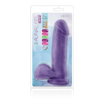 Зображення Фалоімітатор кібершкіра au NATUREL bold HERO 8INCH DILDO PURPLE