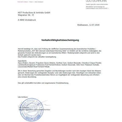 Зображення Лубрикант на водній основі Hot Bio lubricant Superglide Xtreme, 100 мл