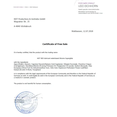 Зображення Лубрикант на водній основі Hot Bio lubricant Superglide Xtreme, 100 мл