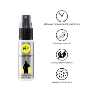 Зображення Спрей-пролонгатор pjur Superhero Performance Spray 20 мл, всотується в шкіру, природні компоненти