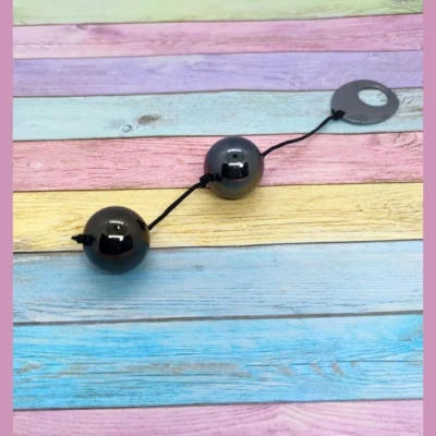 Alternative view of Вагінальні металеві кульки DOMINO METALLIC BALLS, CHROME BLACK