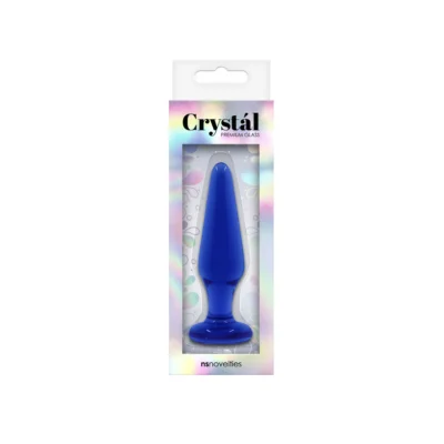Скляна анальна пробка CRYSTAL TAPERED GLASS PLUG MEDIUM BLUE