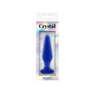 Скляна анальна пробка CRYSTAL TAPERED GLASS PLUG MEDIUM BLUE