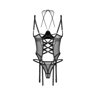 Корсет Obsessive Dominna cupless corset & crotchless thong 14 Зображення Корсет Obsessive Dominna cupless corset & crotchless thong