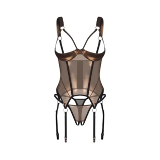 Зображення Корсет Obsessive Soranna cupless corset & crotchless thong