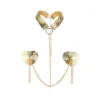Зображення Пестис-сердечка з пензликами та чокером JSY Nipple Sticker RT236114 Golden