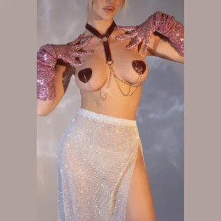 Зображення Пестис-сердечка з пензликами та чокером JSY Nipple Sticker