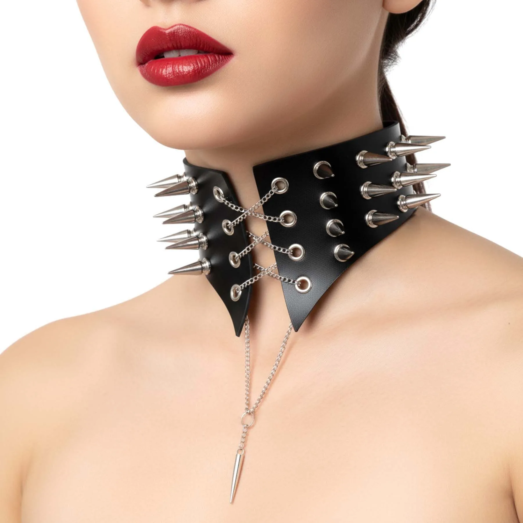 Чокер-комір з шипами Art of Sex - Ariadne, натуральна шкіра, колір чорний, XS-M 4 Чокер-комір з шипами Art of Sex - Ariadne, натуральна шкіра, колір чорний, XS-M - Зображення 2