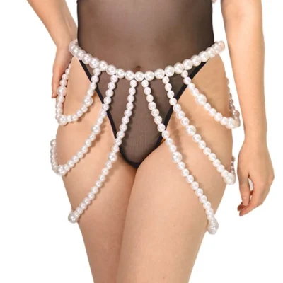 Спідниця з перлин Art of Sex - Jasmine, колір білий, розмір XS-2XL