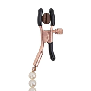 Затискачі для сосків з перлинним ланцюжком Rosy Gold - Nipple Clamps Pearls 13 Зображення Затискачі для сосків з перлинним ланцюжком Rosy Gold - Nipple Clamps Pearls
