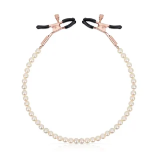 Затискачі для сосків з перлинним ланцюжком Rosy Gold - Nipple Clamps Pearls 14 Зображення Затискачі для сосків з перлинним ланцюжком Rosy Gold - Nipple Clamps Pearls