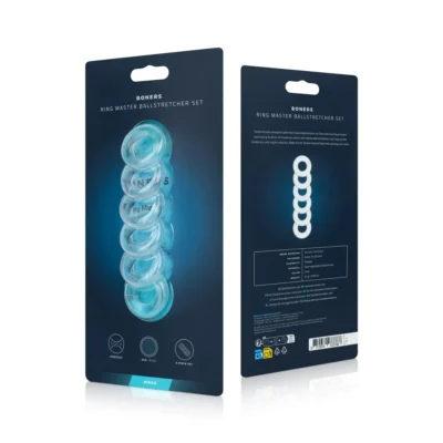 Набір кілець для яєчок Boners Ring Master Ballstretcher Set 12 Зображення Набір кілець для яєчок Boners Ring Master Ballstretcher Set