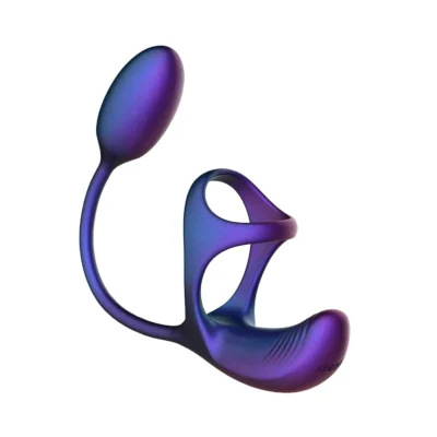 Зображення Віброяйце з ерекційним кільцем Hueman Halo Orbit, масаж яєчок, пульт ДК