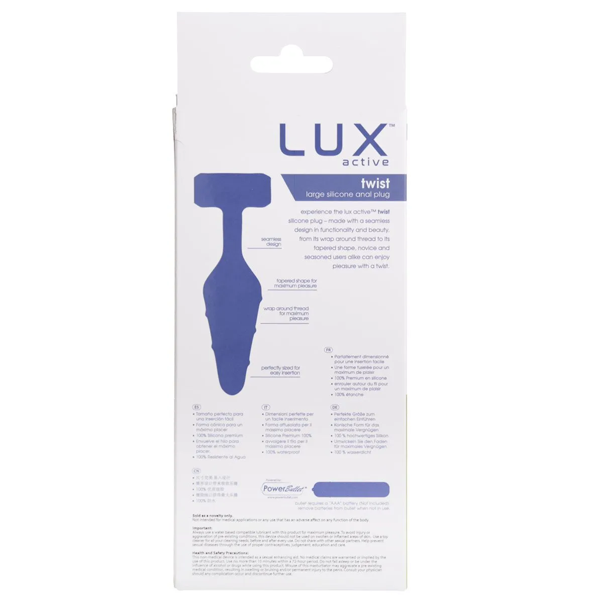 Анальна пробка Lux Active Twist Plug Large Blue 9 Анальна пробка Lux Active Twist Plug Large Blue - Зображення 8