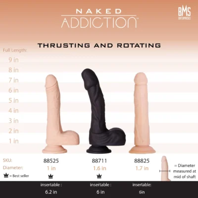 Фалоімітатор з ротацією та пульсацією Naked ADDICTION 8″ Rotating & Thrusting Dong - Vanilla 37 Зображення Фалоімітатор з ротацією та пульсацією Naked ADDICTION 8″ Rotating & Thrusting Dong - Vanilla