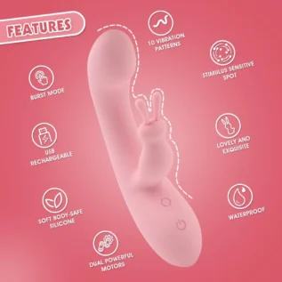 Зображення Кролик вібратор Chisa Aphrovibe Jumping Rabbit, рожевий