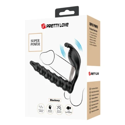 Зображення Віброкільце з кліторальним та анальним стимулятором PRETTY LOVE Blackney, чорне