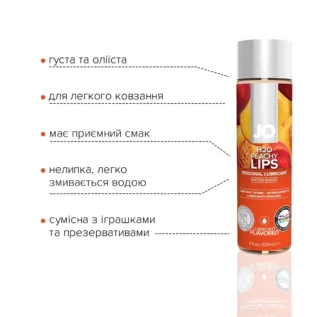 Змазка на водній основі JO H2O Peachy Lips 120ml 9 Зображення Змазка на водній основі JO H2O Peachy Lips 120ml