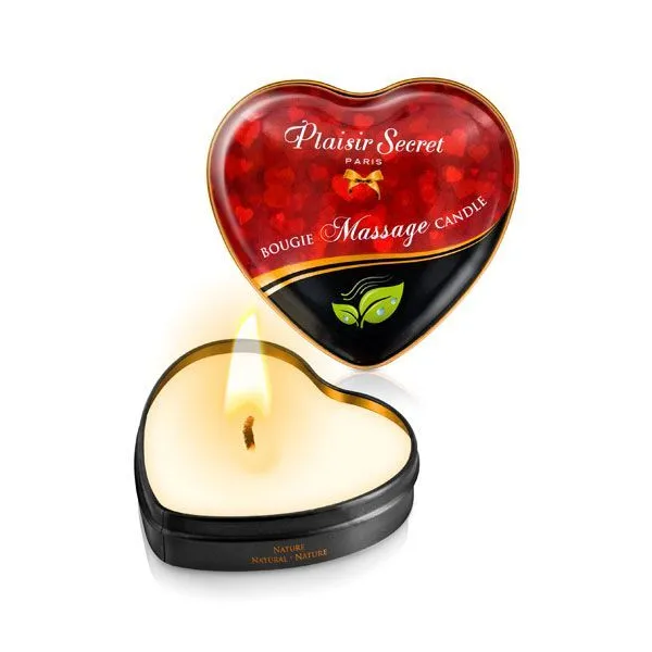 Масажна свічка серце Plaisirs Secrets Natural 35ml 3 Масажна свічка серце Plaisirs Secrets Natural 35ml