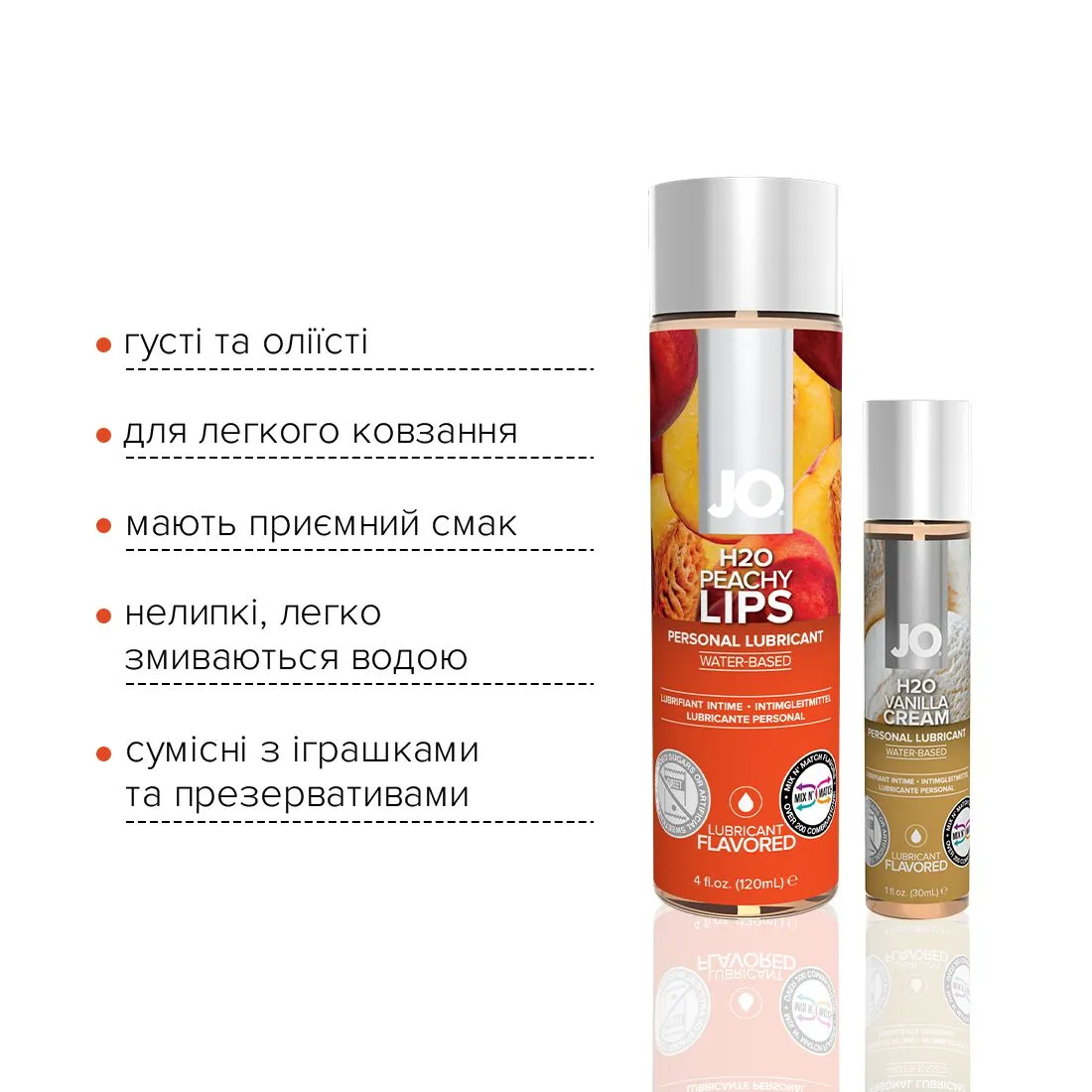 Комплект JO GWP Peaches & CreamPeachy Lips 120 мл & H2O Vanilla 30ml 5 Комплект JO GWP Peaches & CreamPeachy Lips 120 мл & H2O Vanilla 30ml - Зображення 3