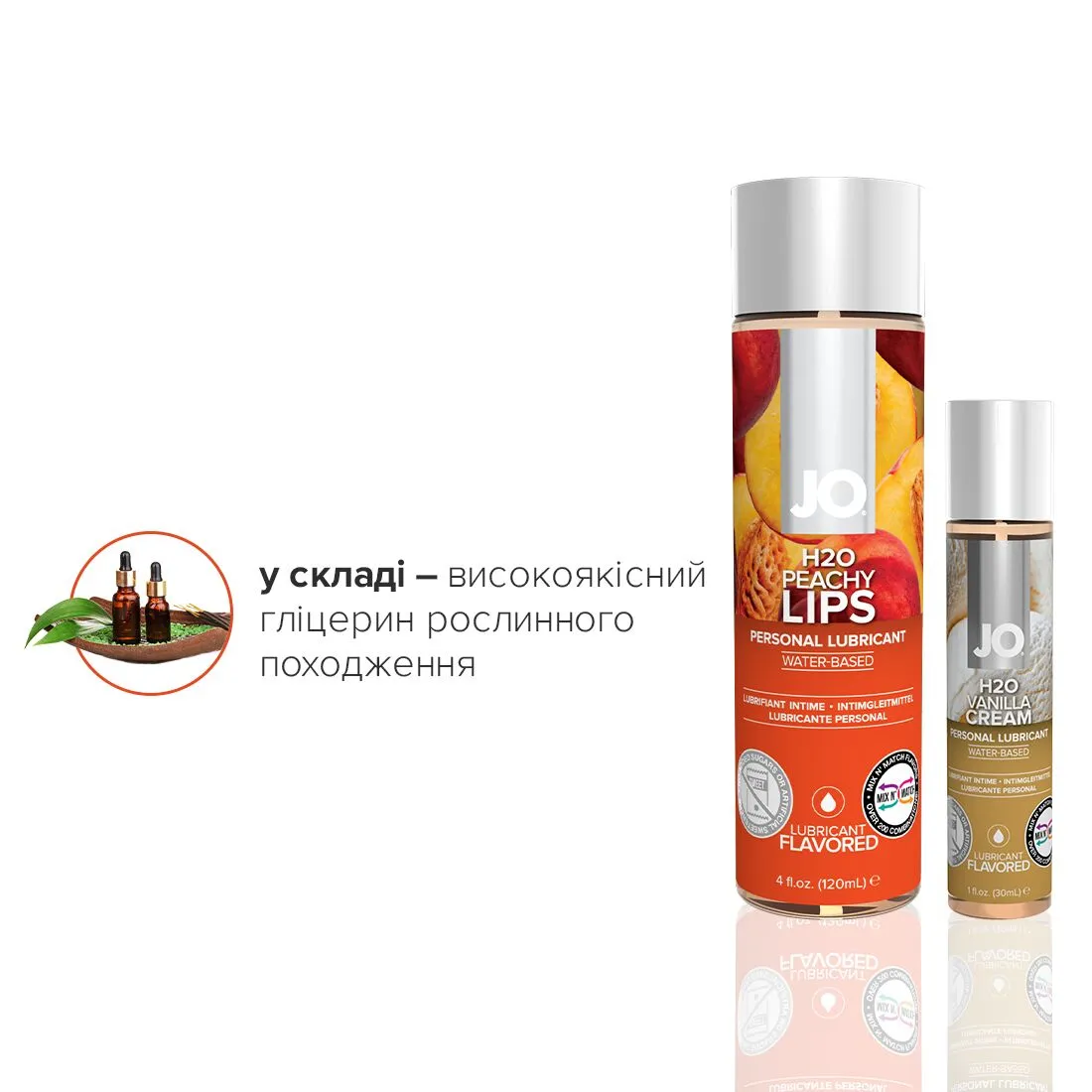 Комплект JO GWP Peaches & CreamPeachy Lips 120 мл & H2O Vanilla 30ml 6 Комплект JO GWP Peaches & CreamPeachy Lips 120 мл & H2O Vanilla 30ml - Зображення 4