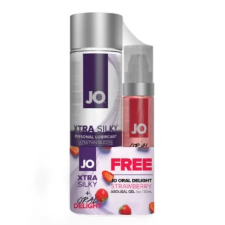 Комплект JO GWP - Xtra Silky Silicone  & Oral Delight Strawberry 30ml