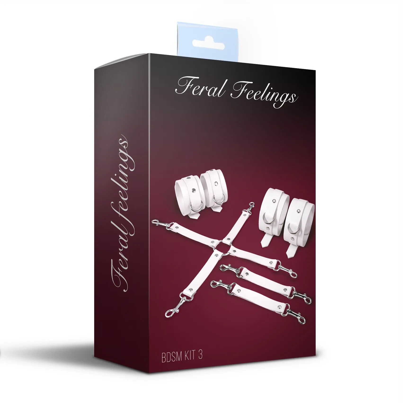 Набір для БДСМ Feral Feelings BDSM Kit 3 White, наручники, поножі, хрестовина 4 Набір для БДСМ Feral Feelings BDSM Kit 3 White, наручники, поножі, хрестовина - Зображення 2
